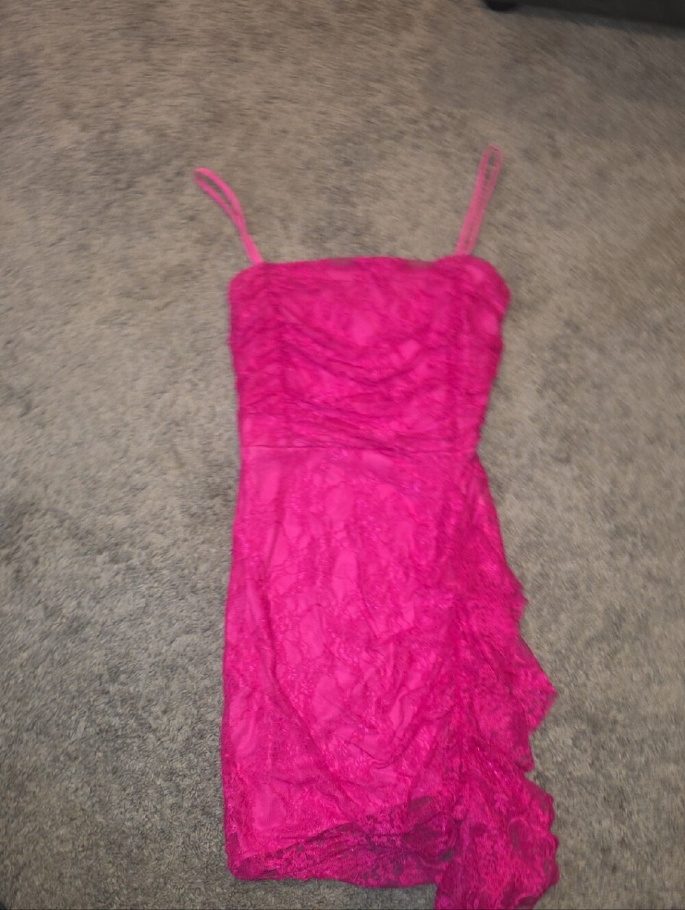 Cushnie Bright Fuchsia Lace Mini Dress
